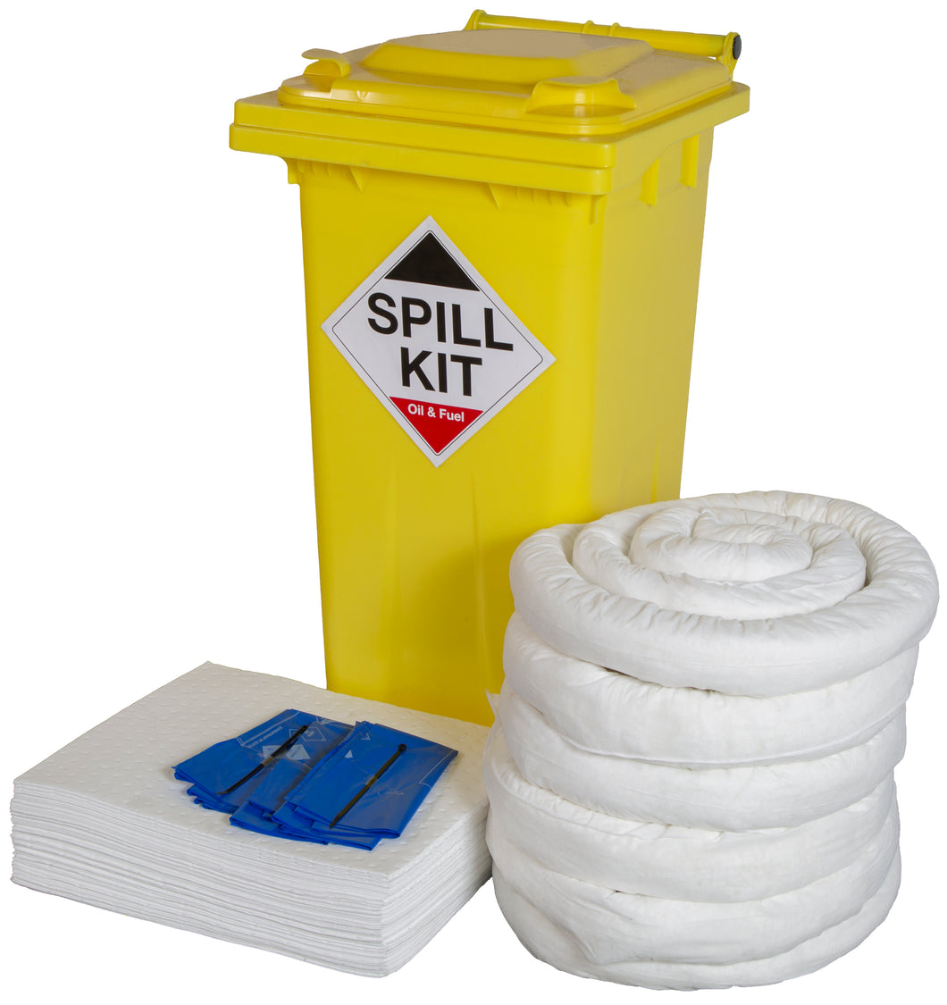 120L Oil & Fuel Spill Kit – Wheeled Bin